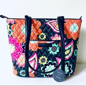 Vera Bradley Leather Trimmed Tote Bag